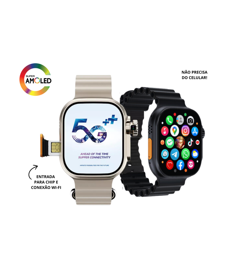 SMARTWATCH ULTRA 5G CHIP Celular  Câmera, Apps + FRETE GRÁTIS