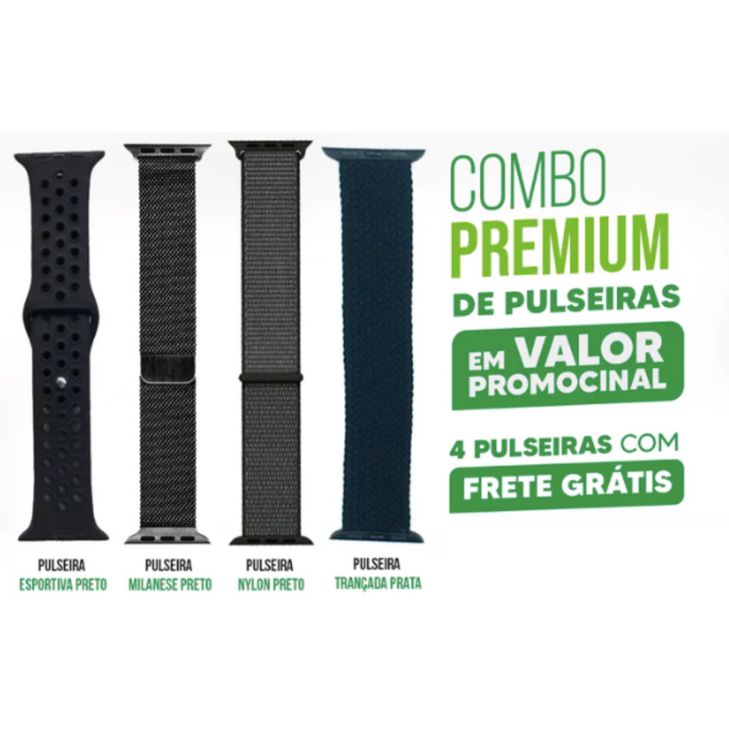 Kit com 4 Pulseiras premium pelo preço de uma - Combo especial POR TEMPO LIMITADO!!