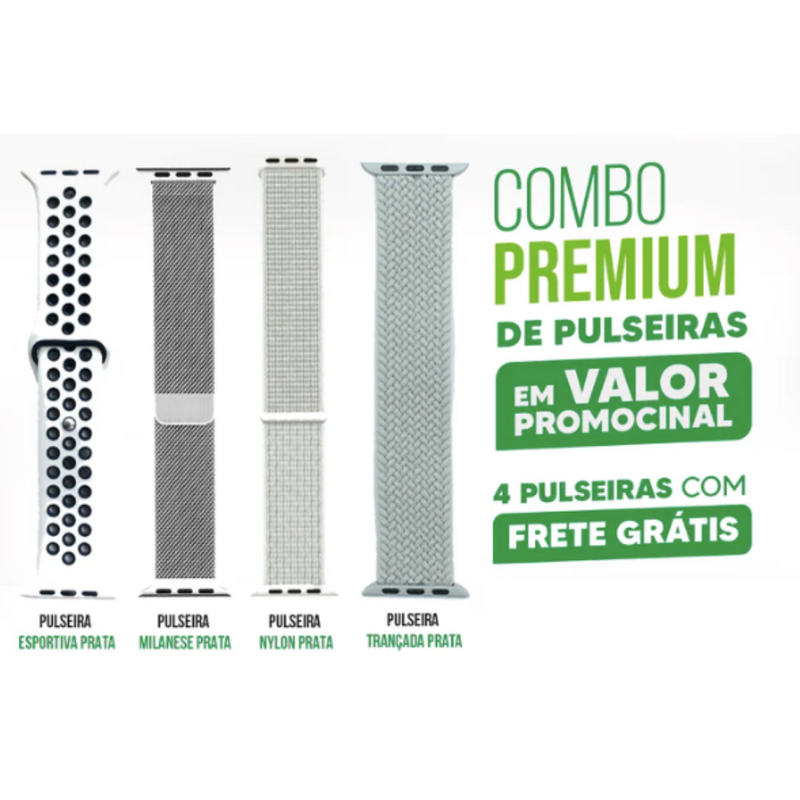 Kit com 4 Pulseiras premium pelo preço de uma - Combo especial POR TEMPO LIMITADO!!