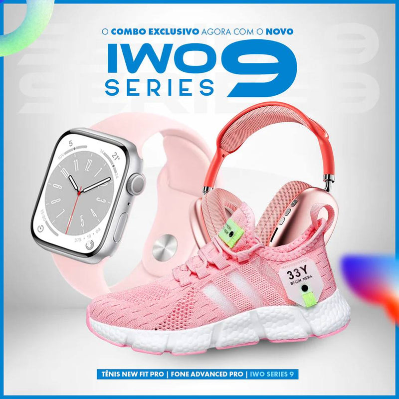 IWO 9 PRO MAX + FONE ADVANCED + TENIS NEW FIT COM FRETE GRTIS