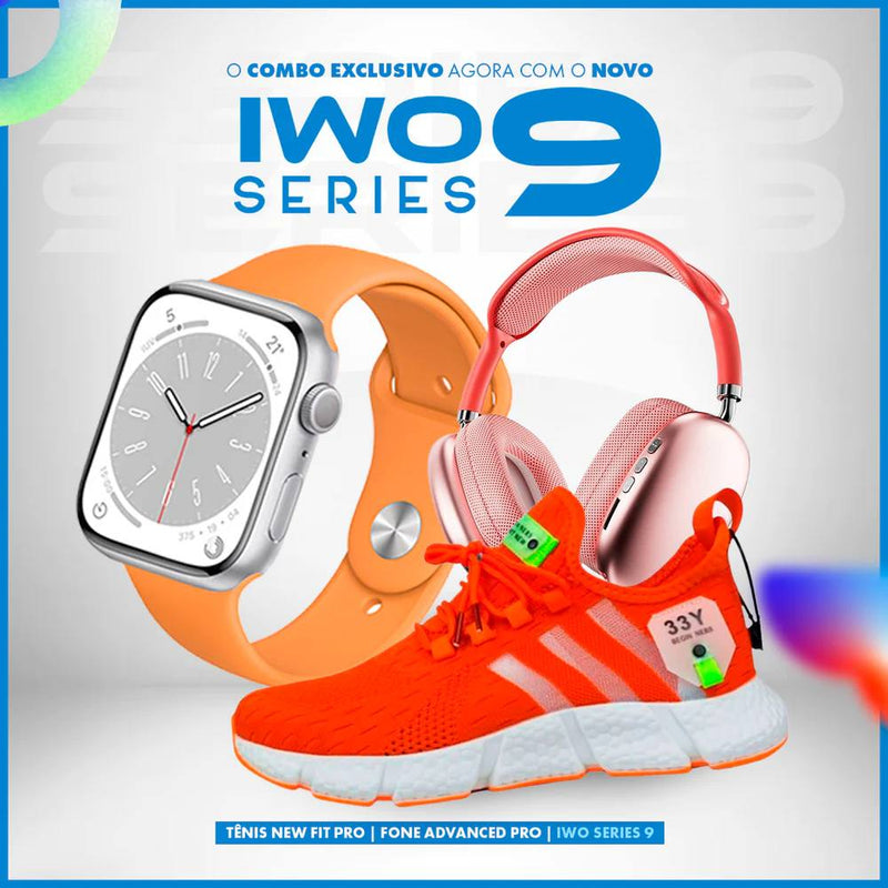 IWO 9 PRO MAX + FONE ADVANCED + TENIS NEW FIT COM FRETE GRTIS